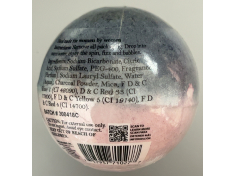 Onyx Bathhouse Wine Time Bath Bomb, Red Wine & Charcoal, 4.9 oz/140 g Pack of 2