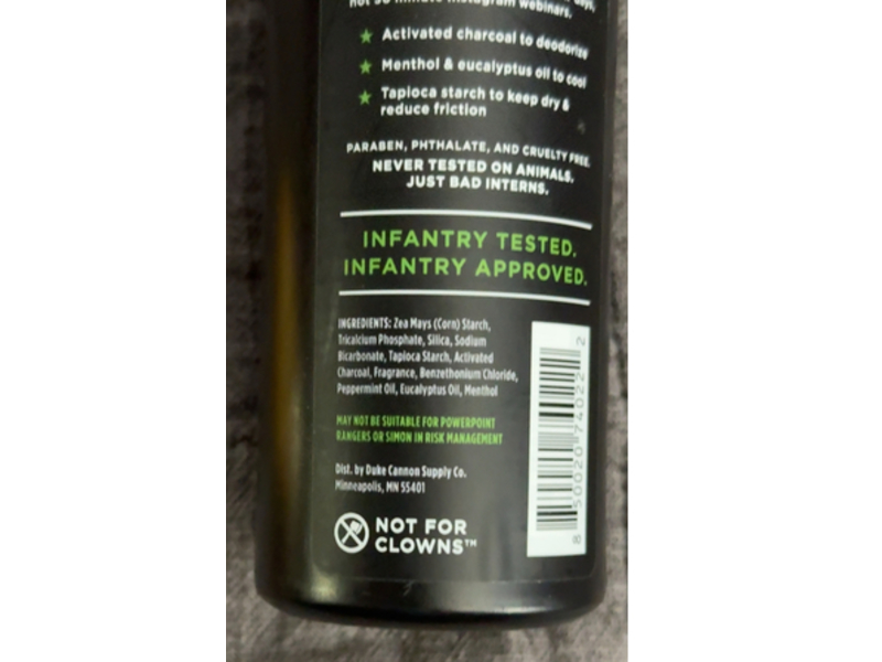 Duke Cannon Supply Co. Foot & Boot Grunt Powder, 6 oz/170 g