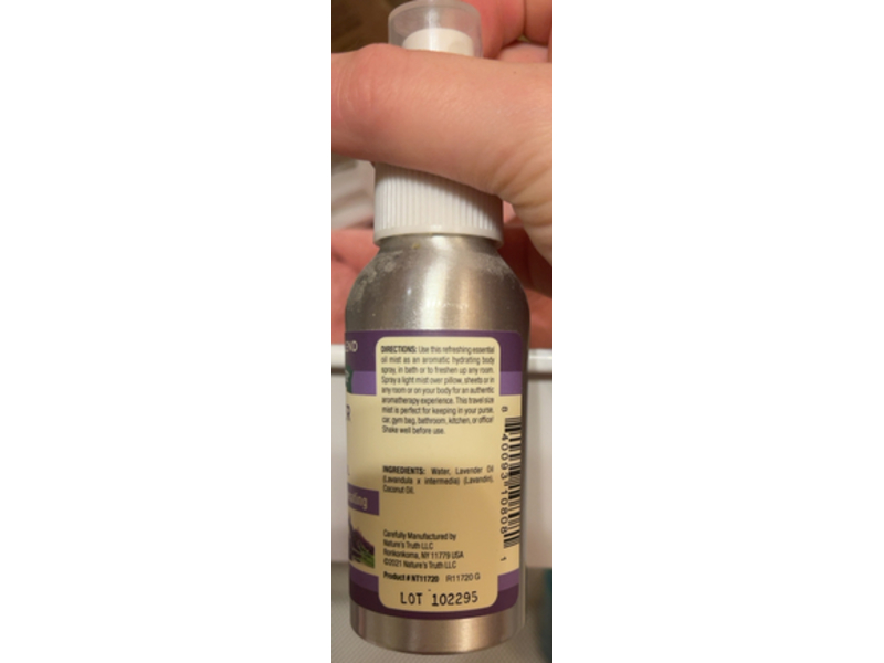 Nature's Truth Essential Oil Topical Mist, Lavender, 2.4 fl oz/71 mL