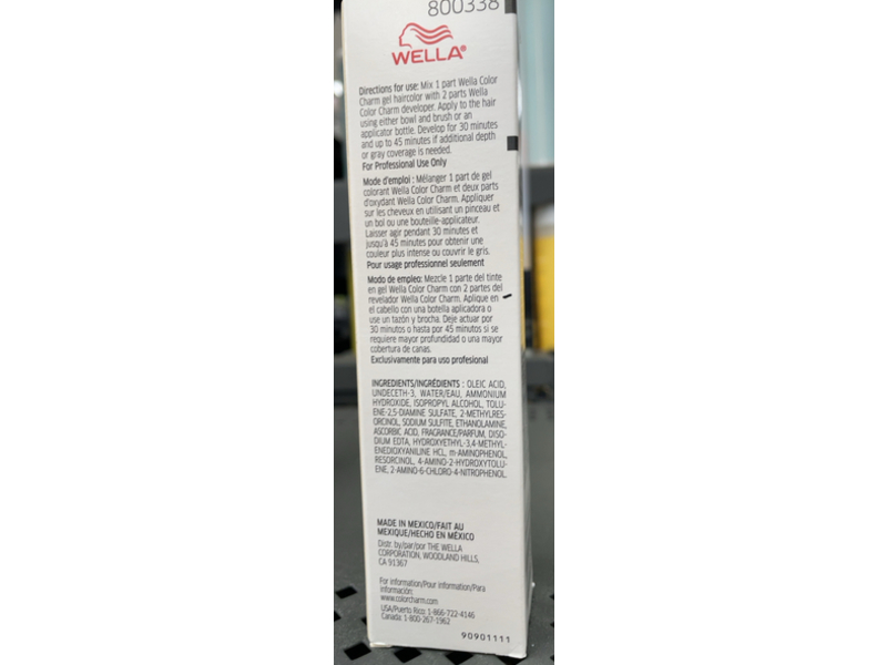 Wella Color Charm Permanent Gel Hair Color, 7 Bc Coffee Ice Cream, 2 oz/57 g