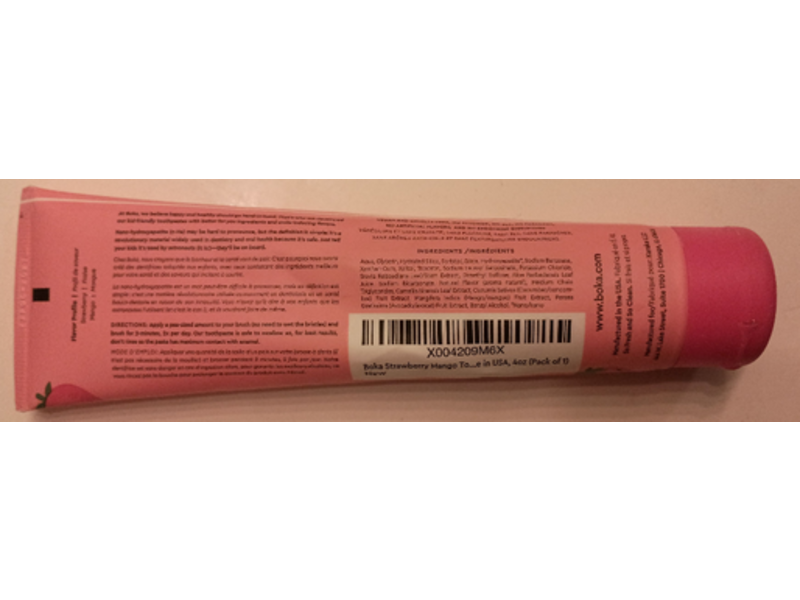 Boka Kids n-Ha Toothpaste, Strawberry Mango, 4 oz/113 g, Pack Of 3