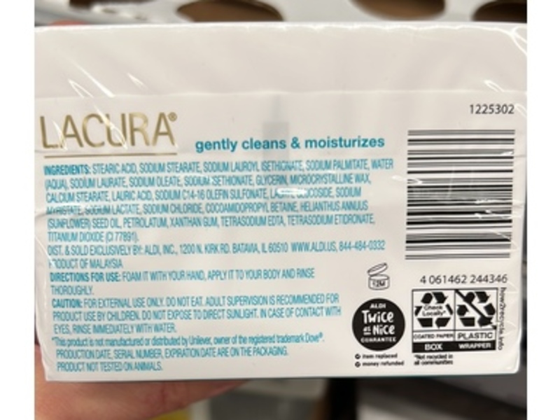 Lacura Sensitive Skin Beauty Bar, 4 oz/13 g, Pack Of 2