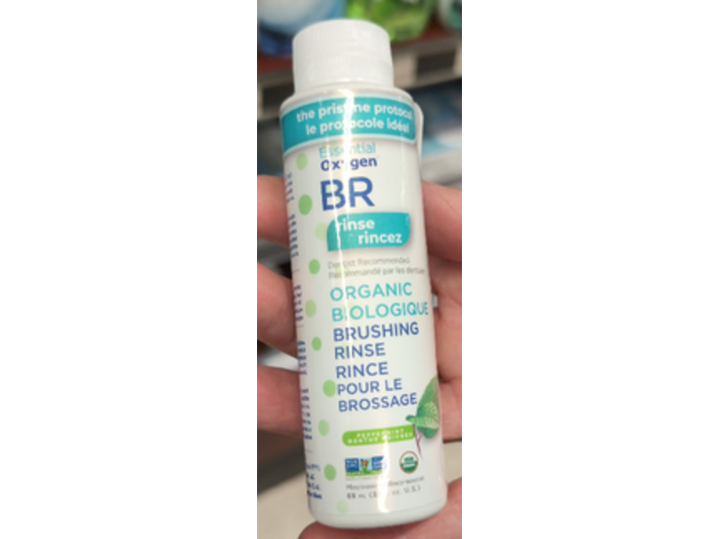 Essential Oxygen BR Organic Brushing Rinse, Peppermint, 3 fl oz/88 mL