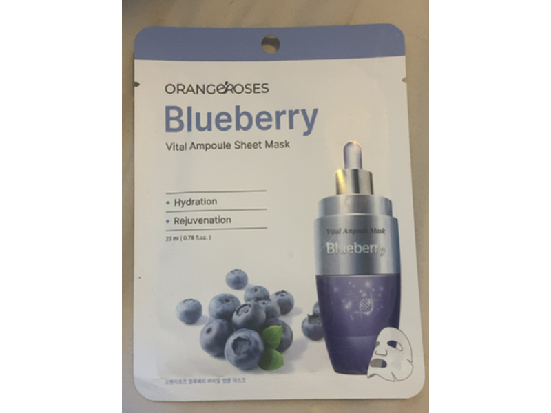 Orangeroses Vital Ampoule Sheet Mask, Blueberry, 0.78 fl oz/23 mL