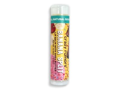 Crazy Rumors Plant Based Shea Butter Lip Balm, Banana Split, 0.15 oz/4.25 g