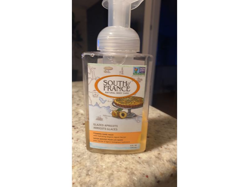 South of France Natural Body Care Glazed Apricots Foaming Hand Wash 8 oz Pump Bottle
