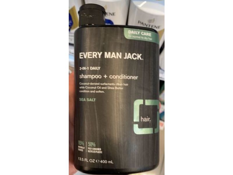 Every Man Jack Men’s 2-in-1 Shampoo + Conditioner, Sea Salt 13.5 fl oz/400 mL