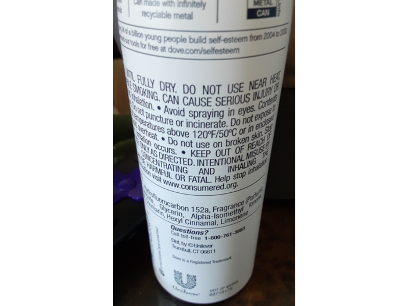 Dove 0% Aluminium Deodorant Spray, Cucumber & Green Tea, 4 oz/113 g