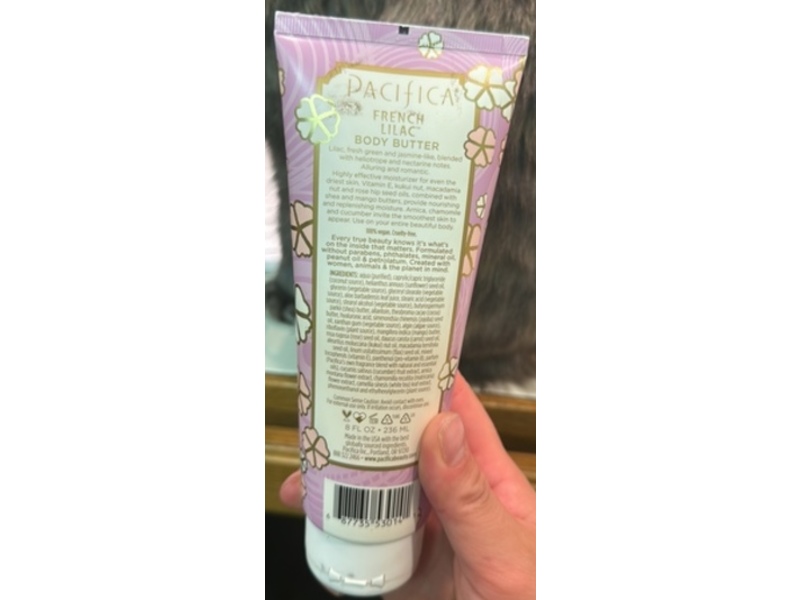 Pacifica Body Butter, French Lilac, 8 fl oz/236 mL