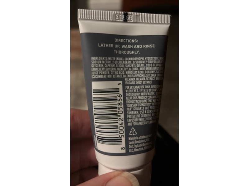 Mando Odor Shield Body Wash, Unscented, 1.5 fl oz/44 mL