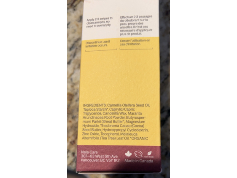 Nala Care Sensitive Skin Natural Deodorant, Unscented, 60 g