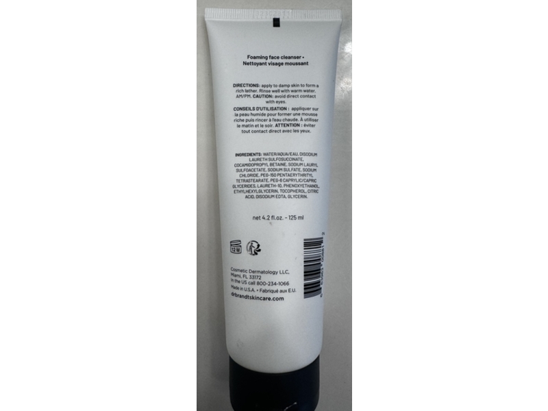 Dr. Brandt Lab Foaming Face Cleanser, Vitamin E, 4.2 fl oz/125 mL