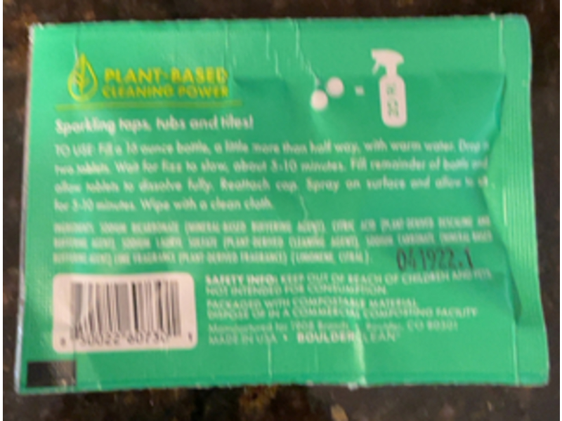 Boulder Clean Cleaner Bath Tablets, Sweet Lime, 0.19 oz/5.5 g (2 Count)