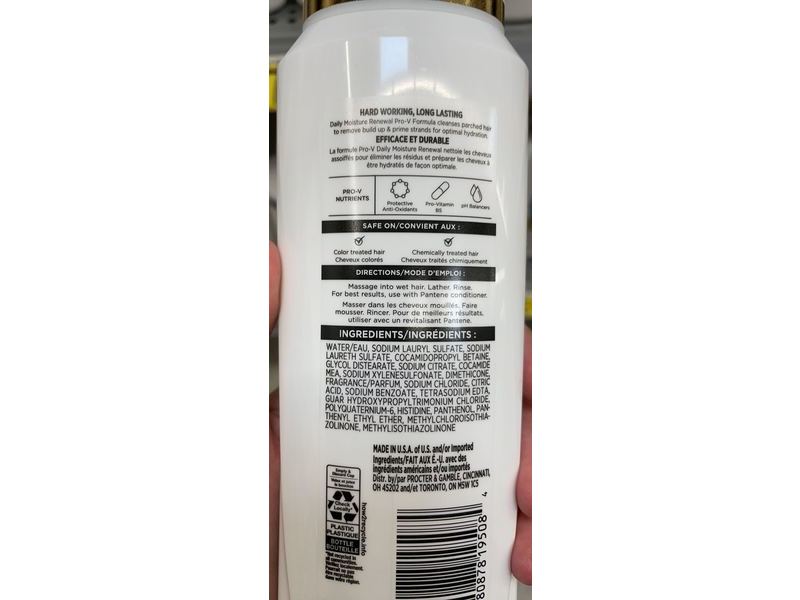 Pantene Daily Moisture Renewal Shampoo, 10.4 fl oz/310 mL