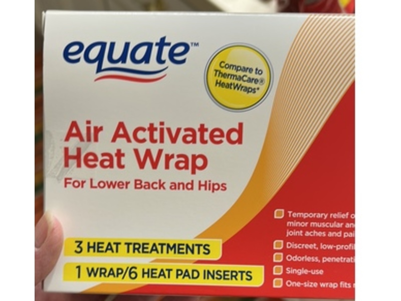 Equate Air Activated Heat Wrap, 3 Count