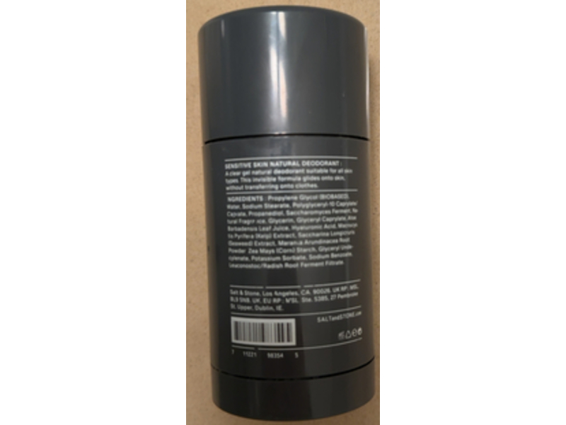 Salt & Stone Natural Deodorant Gel, Santal & Vetiver, 2.5 oz/75 g