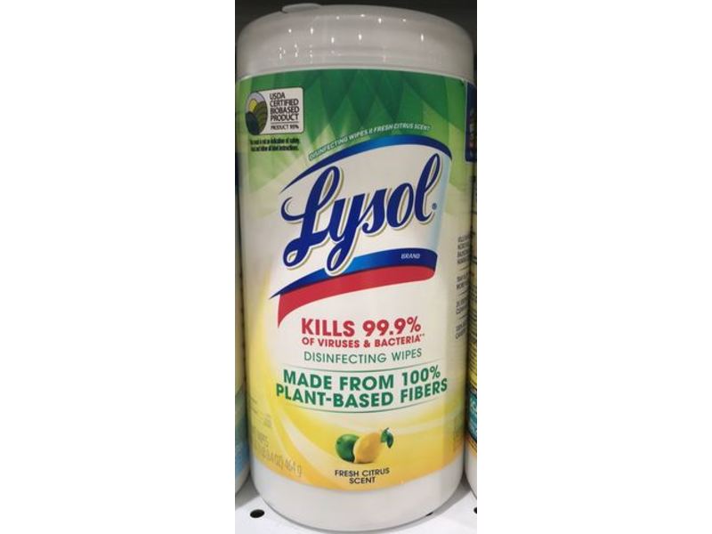 Lysol Disinfecting Wipes, Fresh Citrus Scent, 118.04 oz/464 g