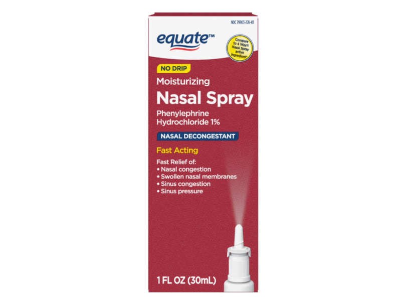 Equate Moisturizing Nasal Spray, Nasal Decongestant, 1 fl oz/30 mL