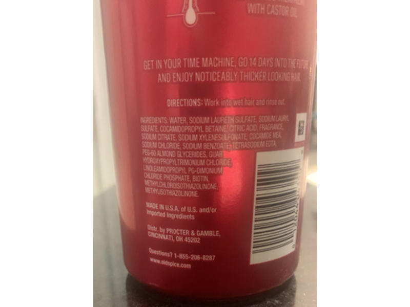 Old Spice Hair Thickening Shampoo, Biotin, Step 1, 17.9 fl oz/530 mL