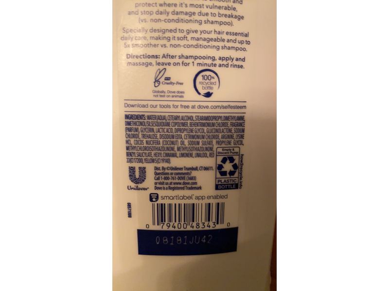 Dove Daily Moisture Conditioner, 18 fl oz/532 mL