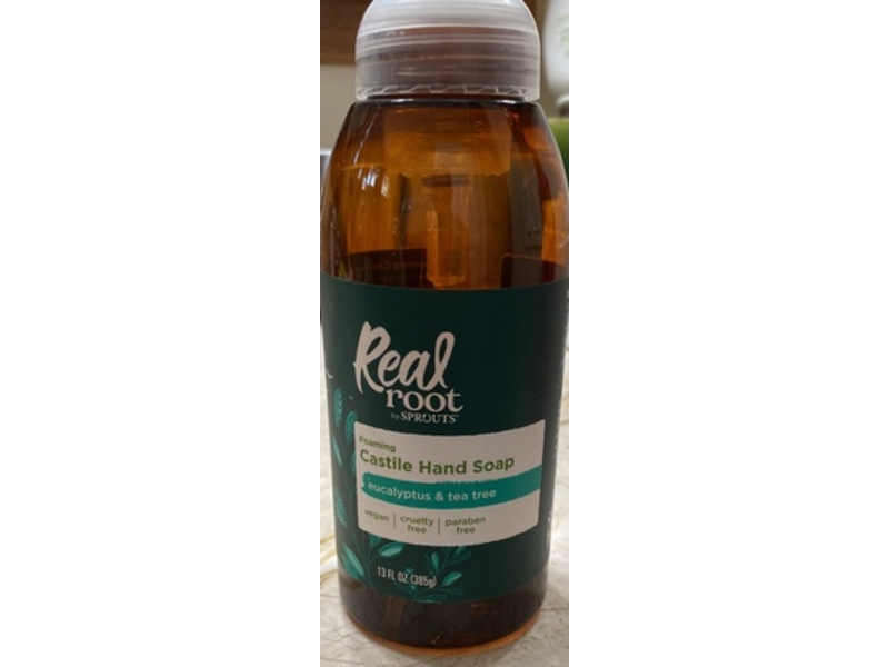 Real Root By Sprouts Foaming Castile Hand Soap, Eucalyptus & Tea Tree, 13 fl oz/385 g