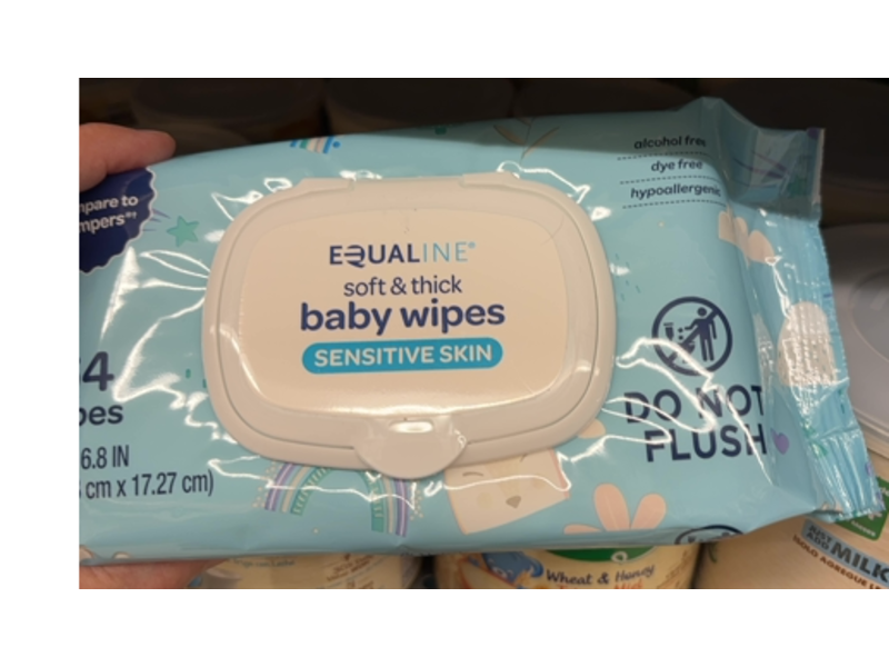Equaline Soft & Thick Baby Wipes, Sensitive Skin, 64 Count