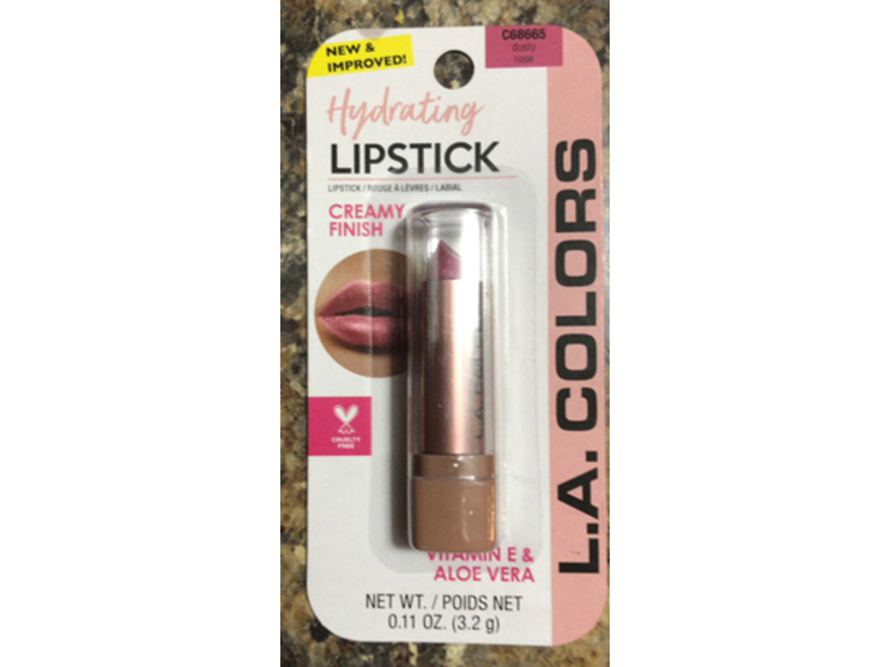 L.A. Colors Hydrating Lipstick, C68665 Dusty Rose, 0.11 oz/3.2 g