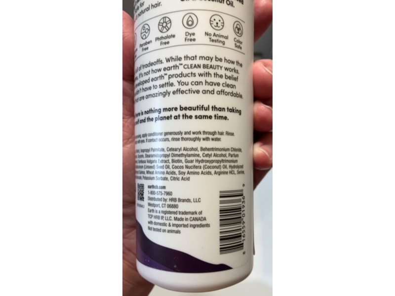 Earth Clean Beauty Weightless Volume Conditioner, Bamboo & Biotin, 12.0 fl oz/355 mL