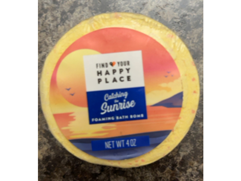 Find Your Happy Place Catching The Sunrise Foaming Bath Bomb, Mango & Sparkling Citrus, 4 oz