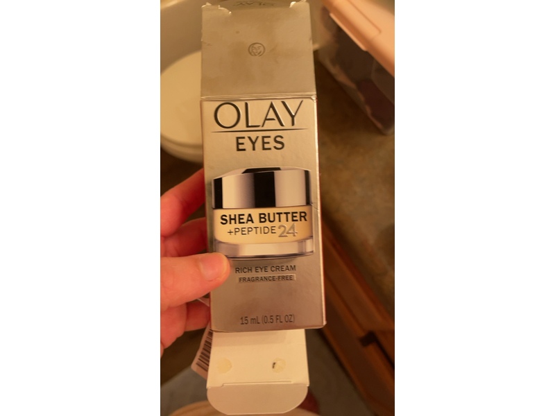 Olay Rich Eyes Cream, Fragrance Free, Shea Butter +Peptide 24, 0.5 fl oz/15 mL