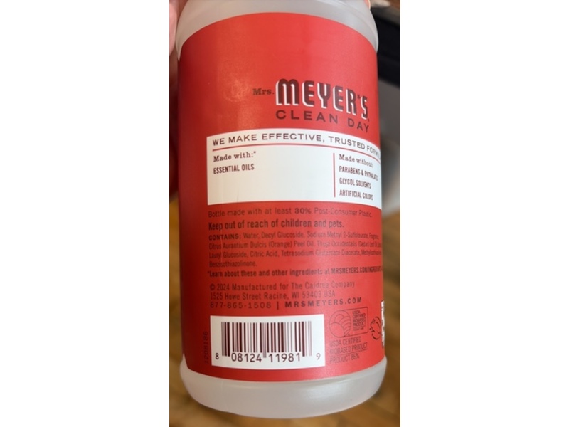Mrs. Meyer's Clean Day Multi-Surface Everyday Cleaner, Tomato Vine Scent, 16 fl oz/473 mL