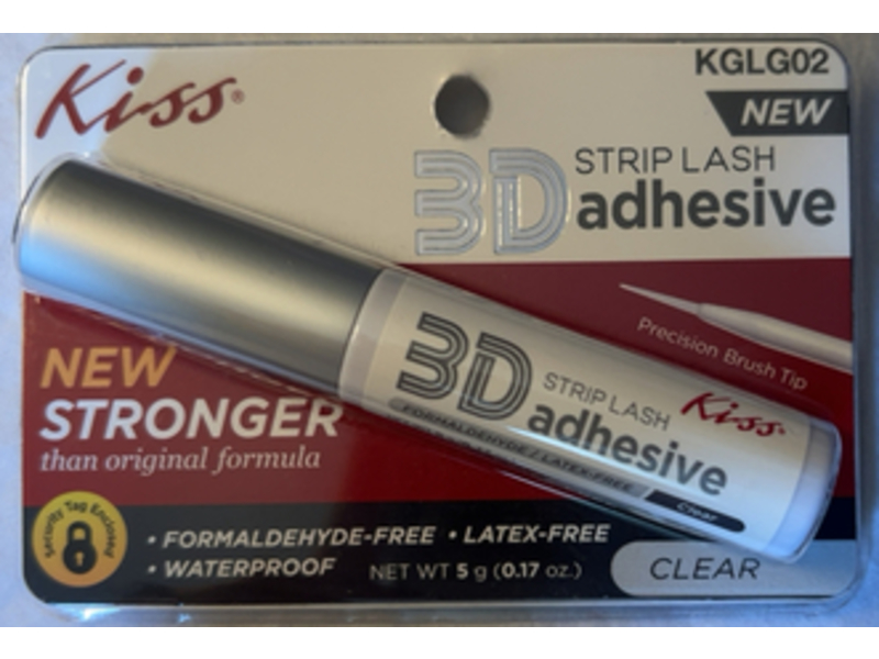 Kiss 3D Adhesive Strip Lash, KGLG02 Clear, 0.17 oz/5 g