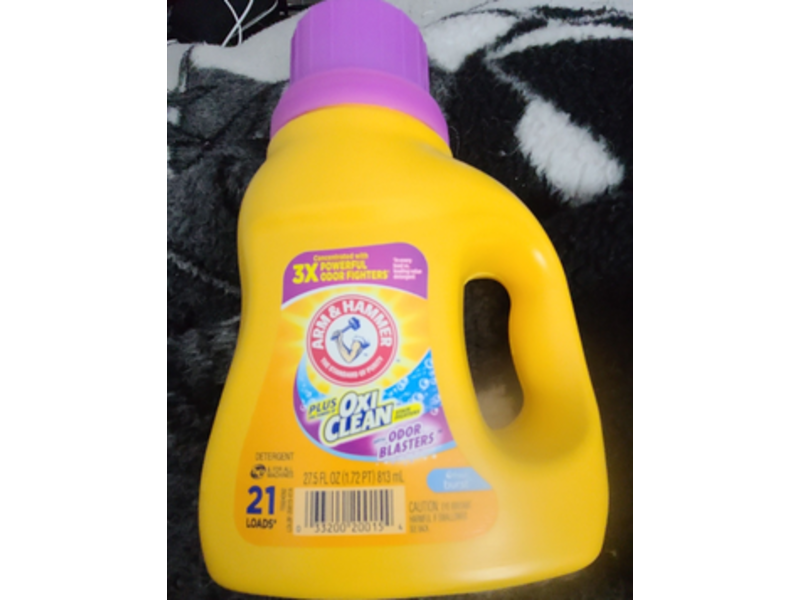 Arm & Hammer Plus OxiClean with Odor Blasters Liquid Laundry Detergent, Fresh Burst, 21 Loads, 27.5 fl oz/813 mL