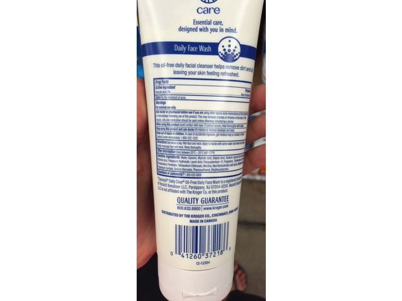 Kroger Let's Be Clear Daily Face Wash, Salicylic Acid 2%, 6.5 oz/184 g