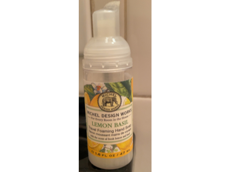 Michel Design Works Travel Foaming Hand Soap, Lemon Basil, 1.6 fl oz/47 mL