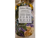 Italian Flower's Shower Gel, Pure Rose, 16.9 fl oz/500 mL - Image 2