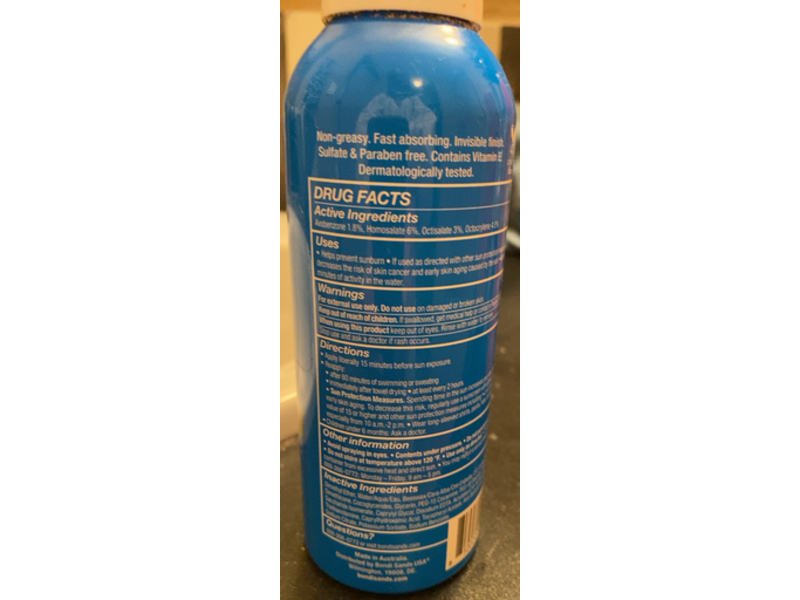Bondi Sands Sunscreen, Aerosol Mist, SPF 30, 5.64 oz/160 g
