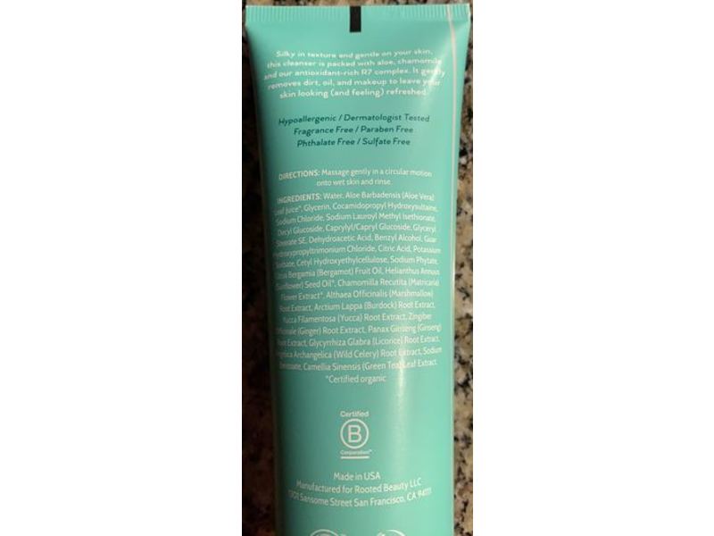Rooted Beauty Sensitive Facial Cleanser, Aloe & Chamomile, 5 fl oz/148 mL