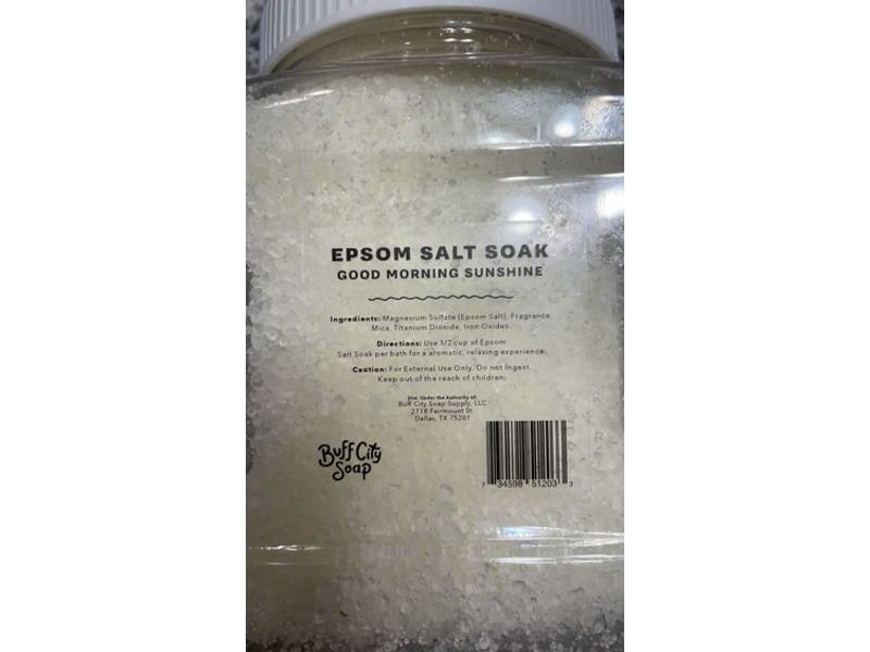 Buff City Soap Epsom Salt Soak, Good Morning Sunshine, 30 oz/850 g
