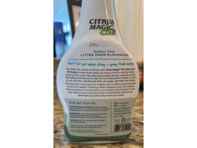 Citrus Magic Pet Little Odor Eliminator, Outdoor Fresh, 16 fl oz/473 mL