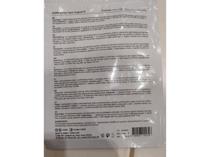 Cosrx Acne Pimple Master Patch Original Fit, 24 Patches