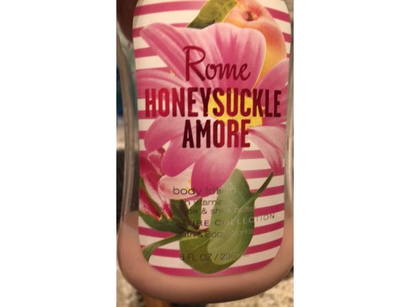 Bath & Body Works Rome Honeysuckle Amore Body Lotion, Vitamin E, Jojoba & Shea Butter, 8 fl oz/236 mL