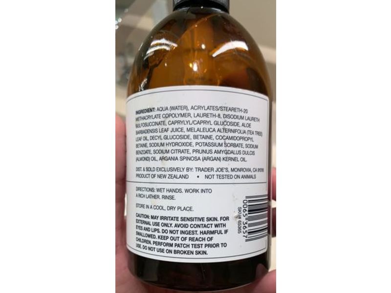 Trader Joe's Tea Tree Hand Wash, Aloe, 11.8 fl oz/350 mL, Pack Of 2