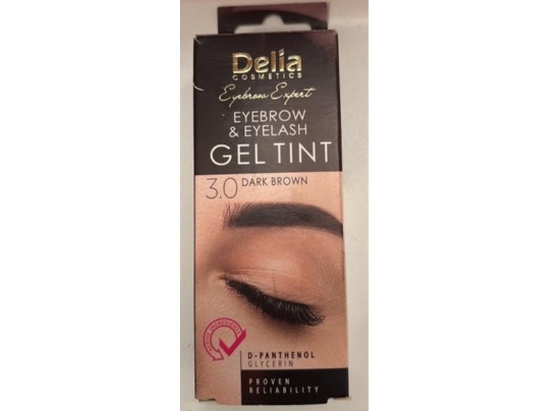 Delia Cosmetics Eyebrow Expert Eyebrow&Eyelash Gel Tint, 3.0 Dark Brown, 0.5 oz