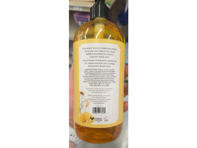 Maison De Base Body Wash, Honey Suckle, 25.67 fl oz/760 mL