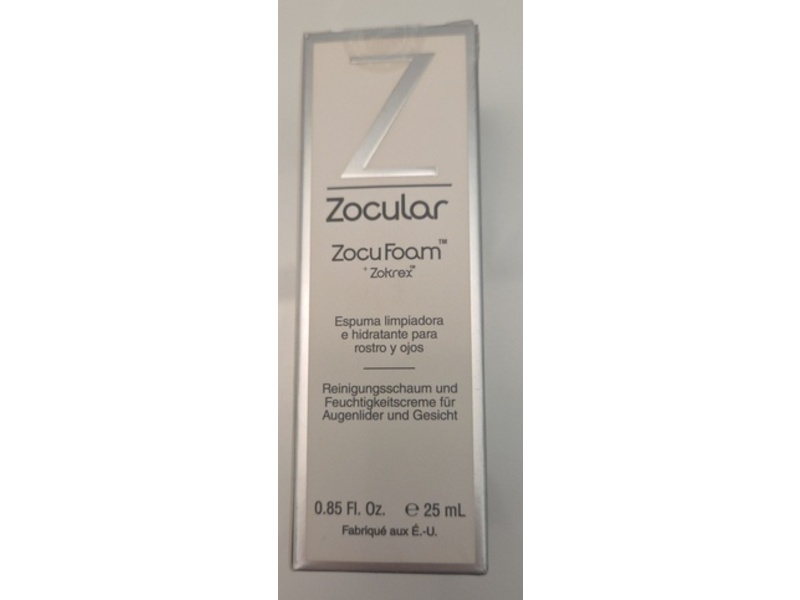 Zocular Zocu Foam Eyelid Cleanser, 0.85 fl oz/25 mL