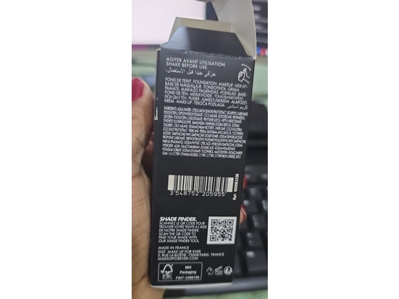 Make Up For Ever HD Skin Hydra Glow Skin Booster Foundation, 3Y38, 1.01 fl oz/30 mL