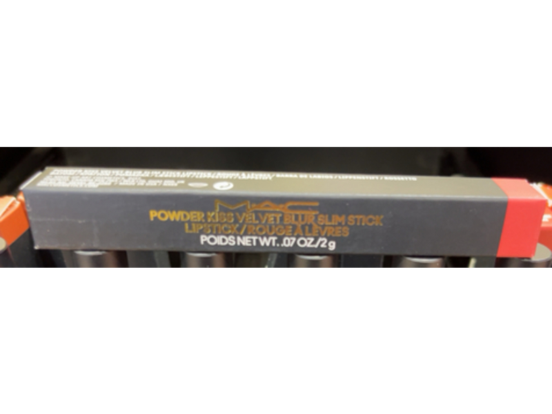 M.A.C Powder Kiss Velvet Blur Slim Lipstick, 898 Sheer Outrage, 0.07 oz/2 g