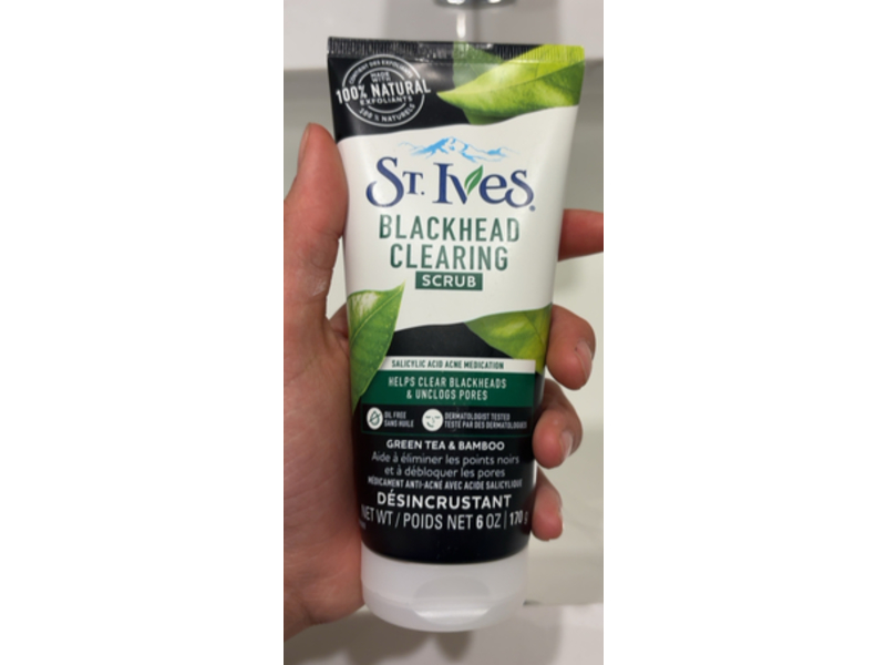 St.Ives Black Head Clearing Scrub, Green Tea & Bamboo, 6 oz/170 g