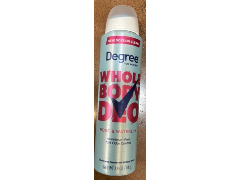 Degree Whole Body Deodorant, Rose & Waterlily, 2.9 oz/84 g